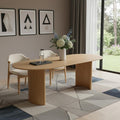 Homeroots 79 Natural Solid Wood Double Pedestal Base Oval Dining Table 79.00 In. X 30.00 In. X 33.50 In.