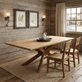 Homeroots 79 Natural Solid Wood Pedestal Base Dining Table 79.00 In. X 30.00 In. X 40.00 In.