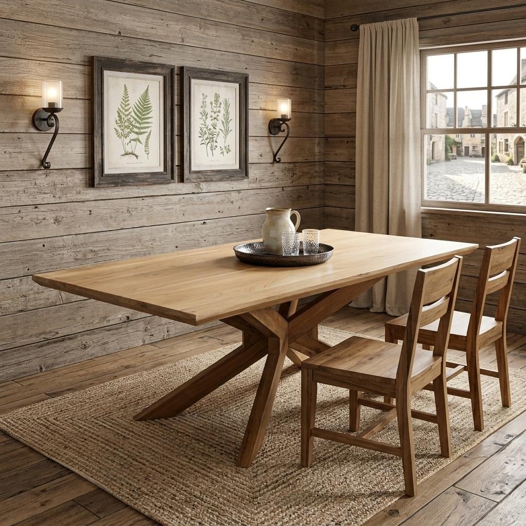 Homeroots 79 Natural Solid Wood Pedestal Base Dining Table 79.00 In. X 30.00 In. X 40.00 In.