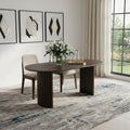 Homeroots 79 Walnut Solid Wood Double Pedestal Base Oval Dining Table 79.00 In. X 30.00 In. X 33.50 In.