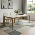 Homeroots 79 White And Oak Faux Marble And Wood Dining Table 78.70 In. X 29.50 In. X 39.80 In.