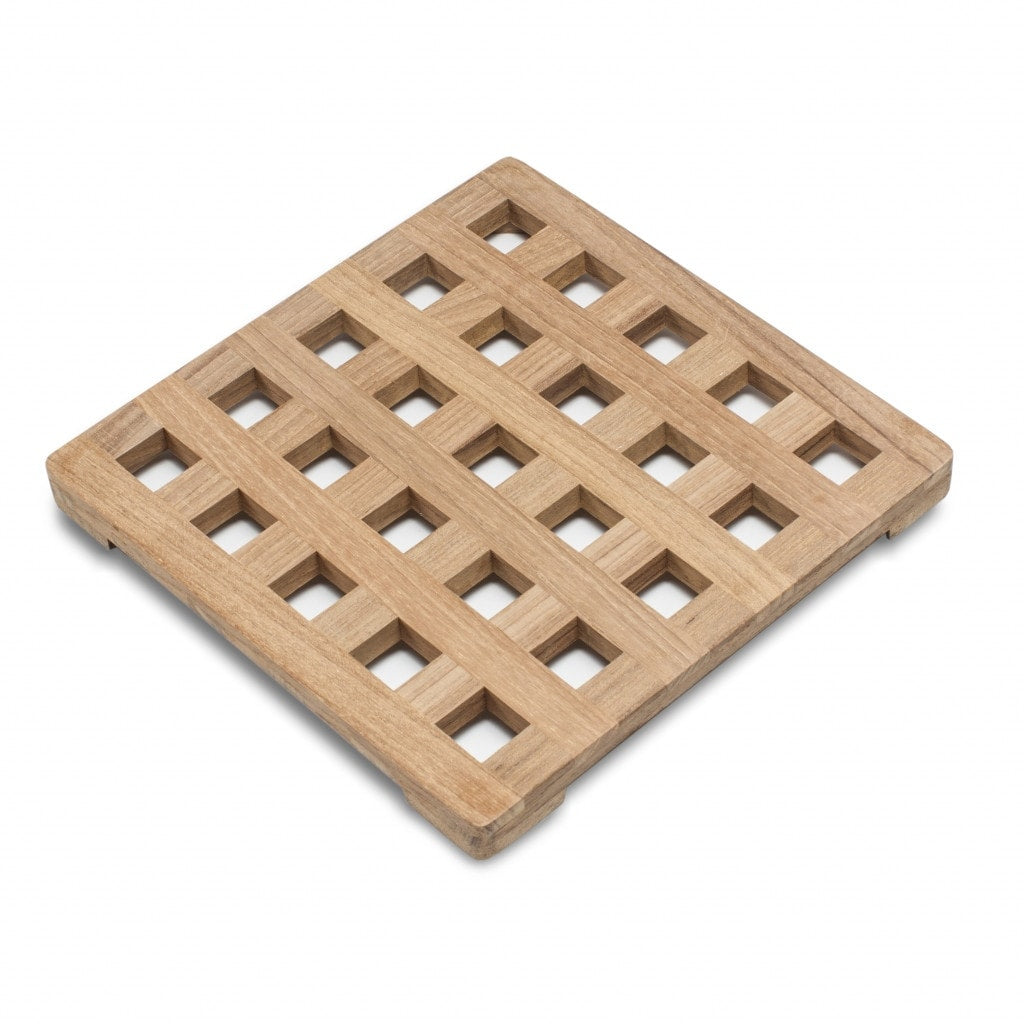 Homeroots 8.00 Square Wood Trivet 8.00 In. X 0.50 In. X 8.00 In.