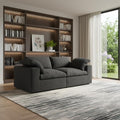 Homeroots 80 Black Linen Blend Modular Loveseat 80.00 In. X 23.20 In. X 40.00 In.