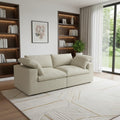 Homeroots 80 Khaki Linen Blend Modular Loveseat 80.00 In. X 23.20 In. X 40.00 In.