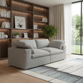 Homeroots 80 Light Gray And Black Linen Blend Modular Loveseat 80.00 In. X 23.20 In. X 40.00 In.