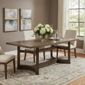 Homeroots 88 Oak Wood Trestle Base Dining Table 88.00 In. X 30.00 In. X 40.00 In.