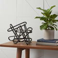 Homeroots 8 Black Metal Abstract Tabletop Sculpture 10.43 In. X 7.68 In. X 8.27 In.
