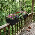 Homeroots 8 X 36 Black Heavy Duty Plastic Rectangular Railing Planter