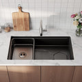 Homeroots 9 X 30 Black Stainless Steel Undermount Kitchen Sink 29.50 In. X 8.80 In. X 17.00 In.