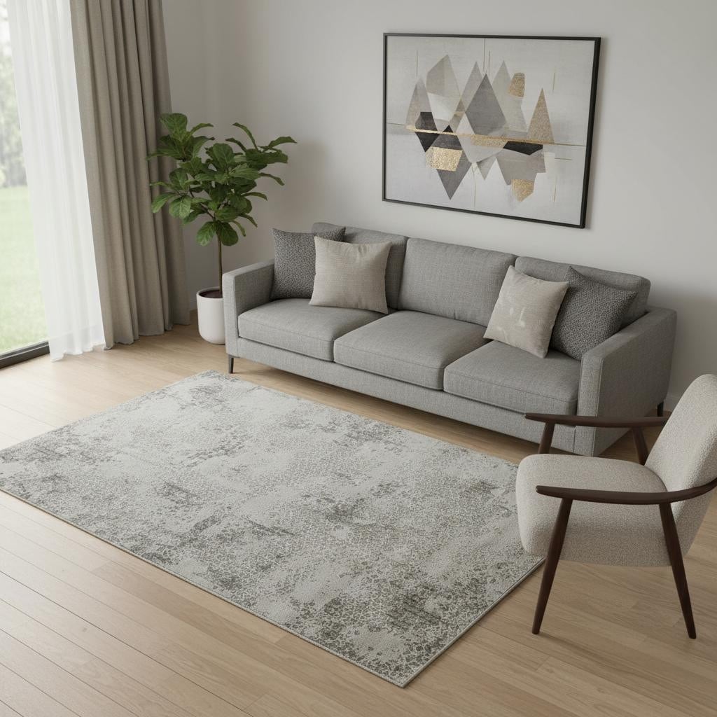 Homeroots Abstract Contemporary Rectangle Area Rug 5 X 8