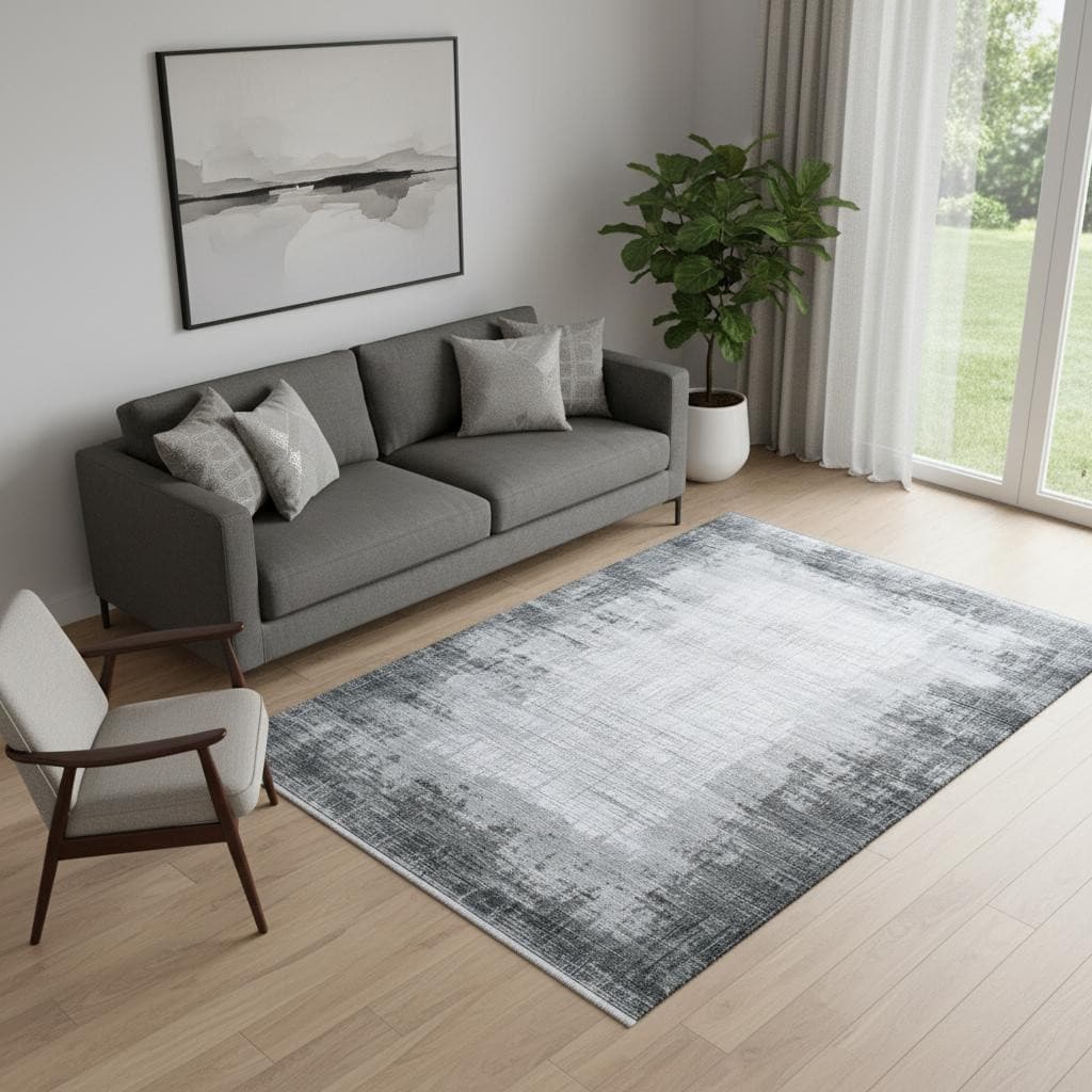 Homeroots Abstract Contemporary Rectangle Area Rug 5 X 8