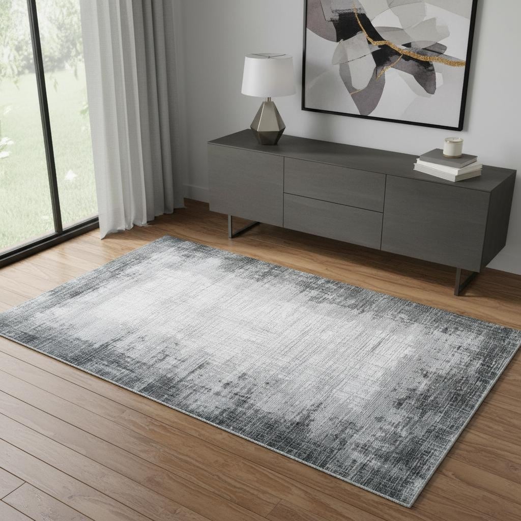 Homeroots Abstract Contemporary Rectangle Area Rug 4 X 6