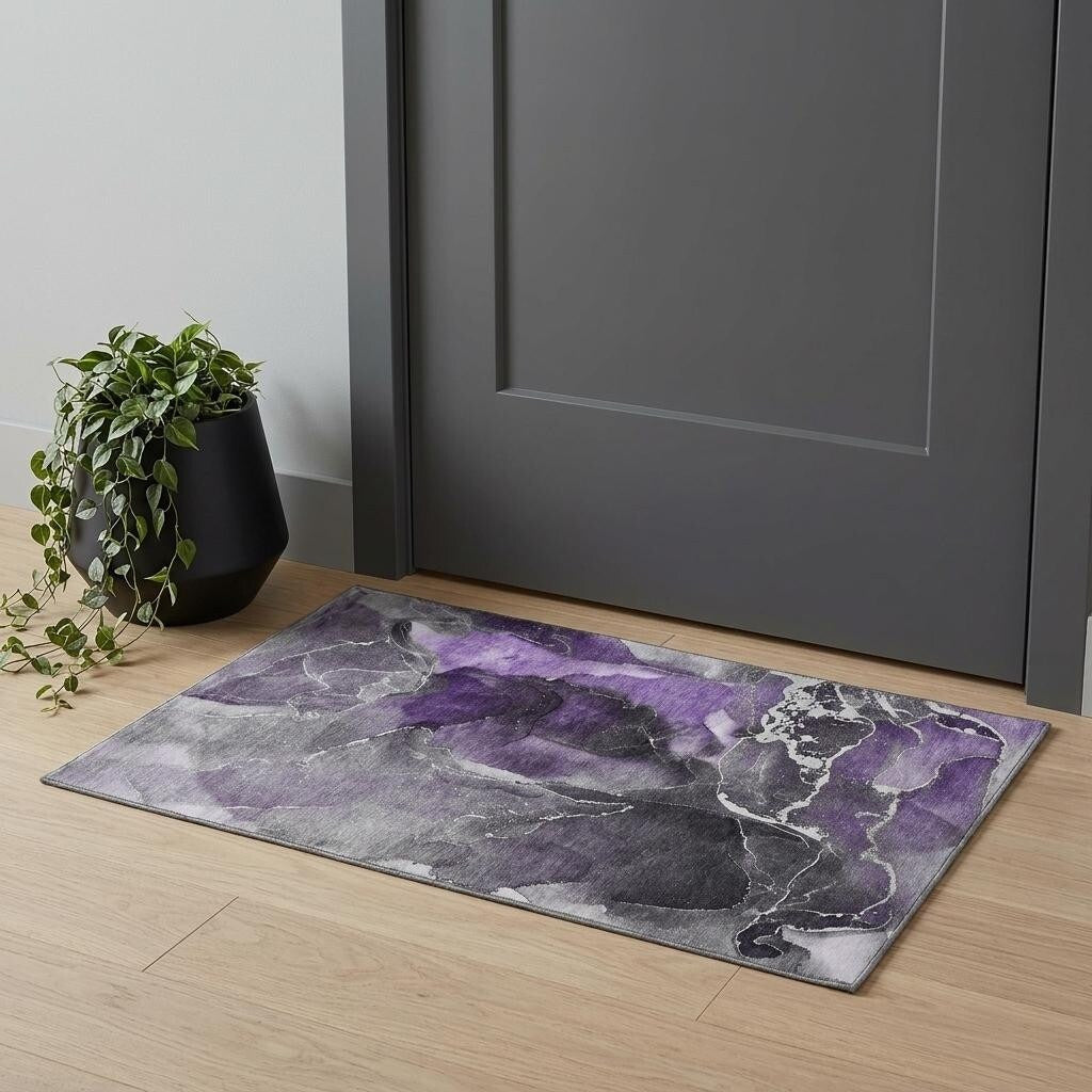 Homeroots Abstract Contemporary Rectangle Area Rug