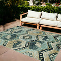 Homeroots Abstract Contemporary Rectangle Outdoor Rug 8 X 10