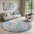 Homeroots Abstract Contemporary Round Area Rug