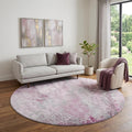Homeroots Abstract Contemporary Round Area Rug