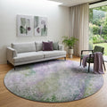 Homeroots Abstract Contemporary Round Area Rug