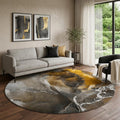 Homeroots Abstract Contemporary Round Area Rug