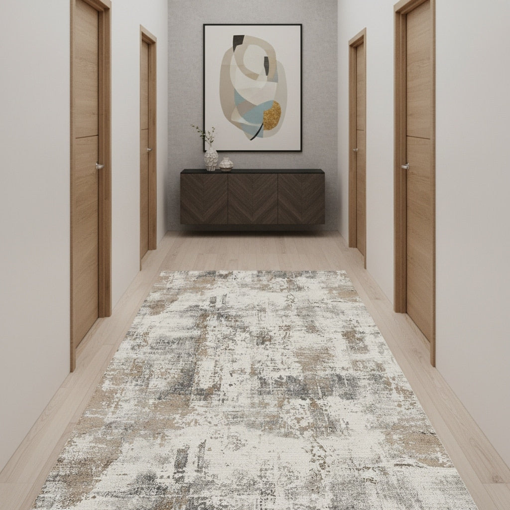 Homeroots Abstract Contemporary Runner Area Rug 10 Runner