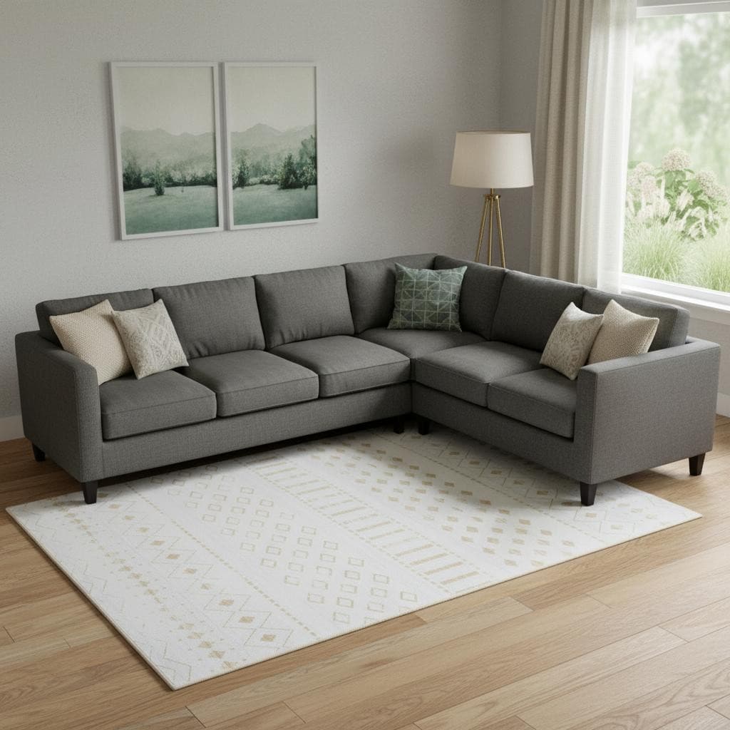 Homeroots Abstract Geometric Casual Rectangle Area Rug 8 X 10