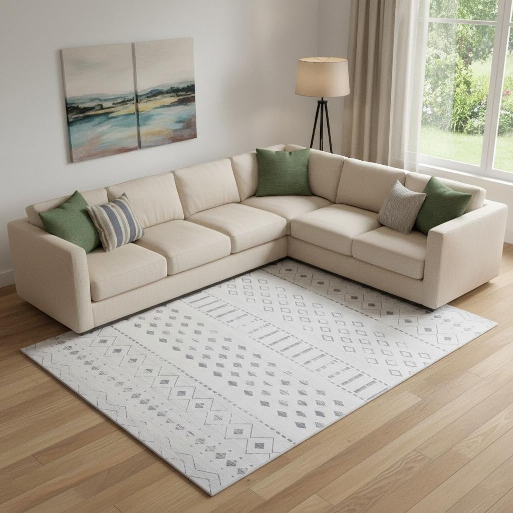 Homeroots Abstract Geometric Casual Rectangle Area Rug 6 X 9