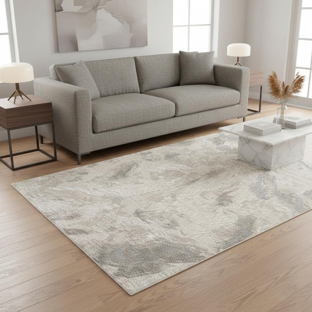 Homeroots Abstract Modern Rectangle Area Rug 5 X 8