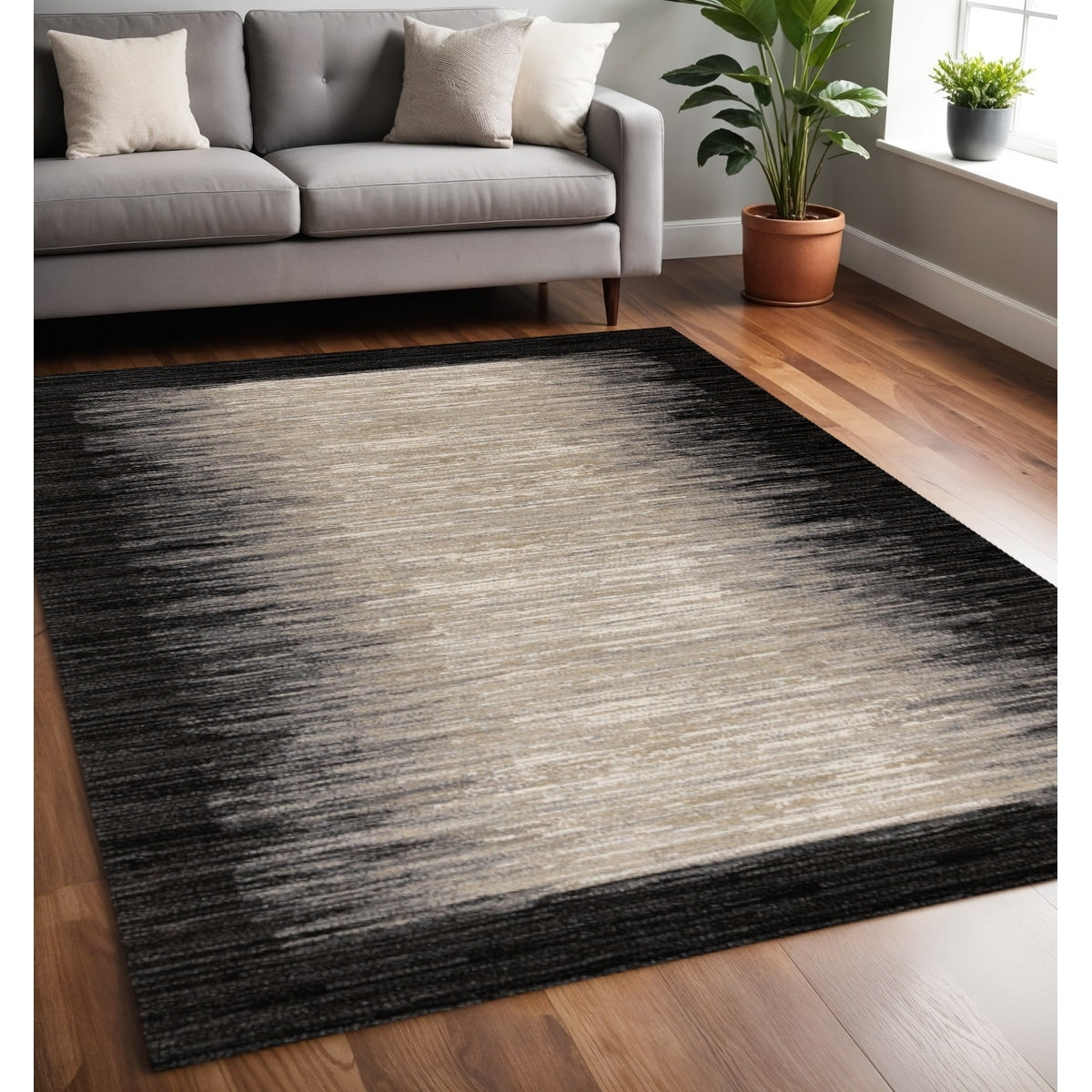 Homeroots Abstract Modern Rectangle Area Rug 5 X 8