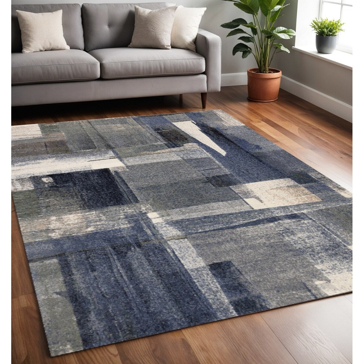 Homeroots Abstract Modern Rectangle Area Rug 5 X 8