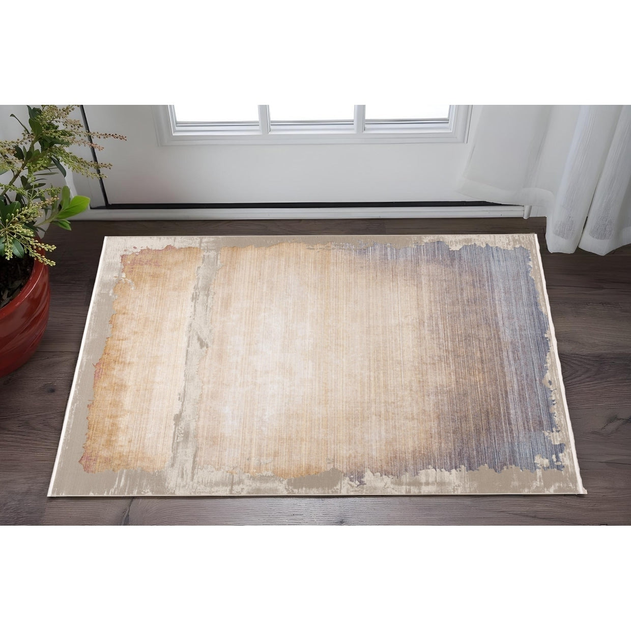 Homeroots Abstract Modern Rectangle Area Rug