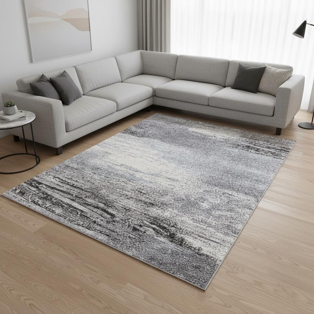 Homeroots Abstract Modern Rectangle Area Rug