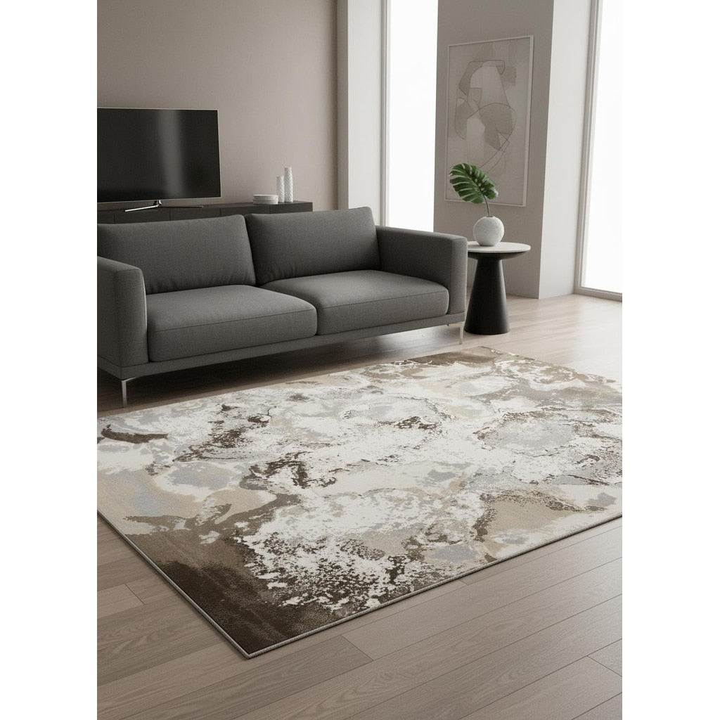 Homeroots Abstract Modern Rectangle Area Rug 5 X 8