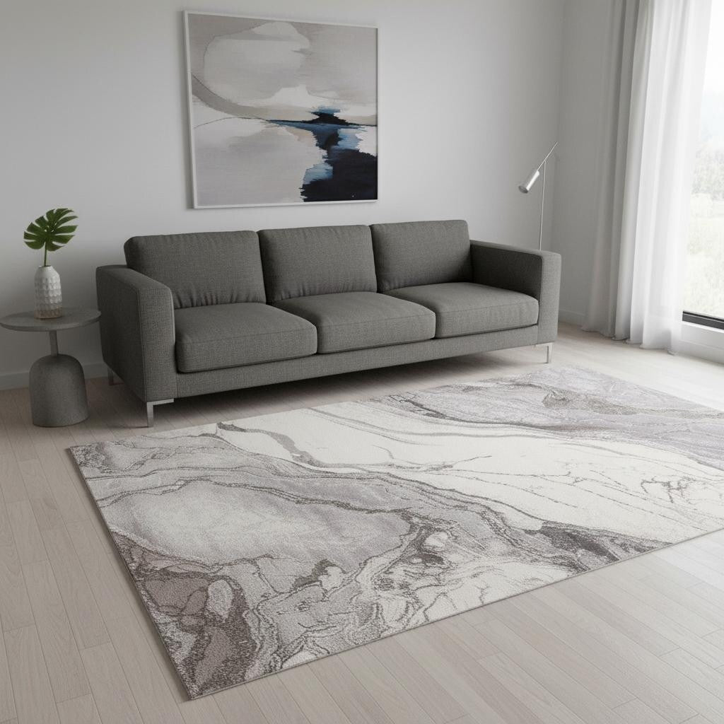 Homeroots Abstract Modern Rectangle Area Rug 5 X 8