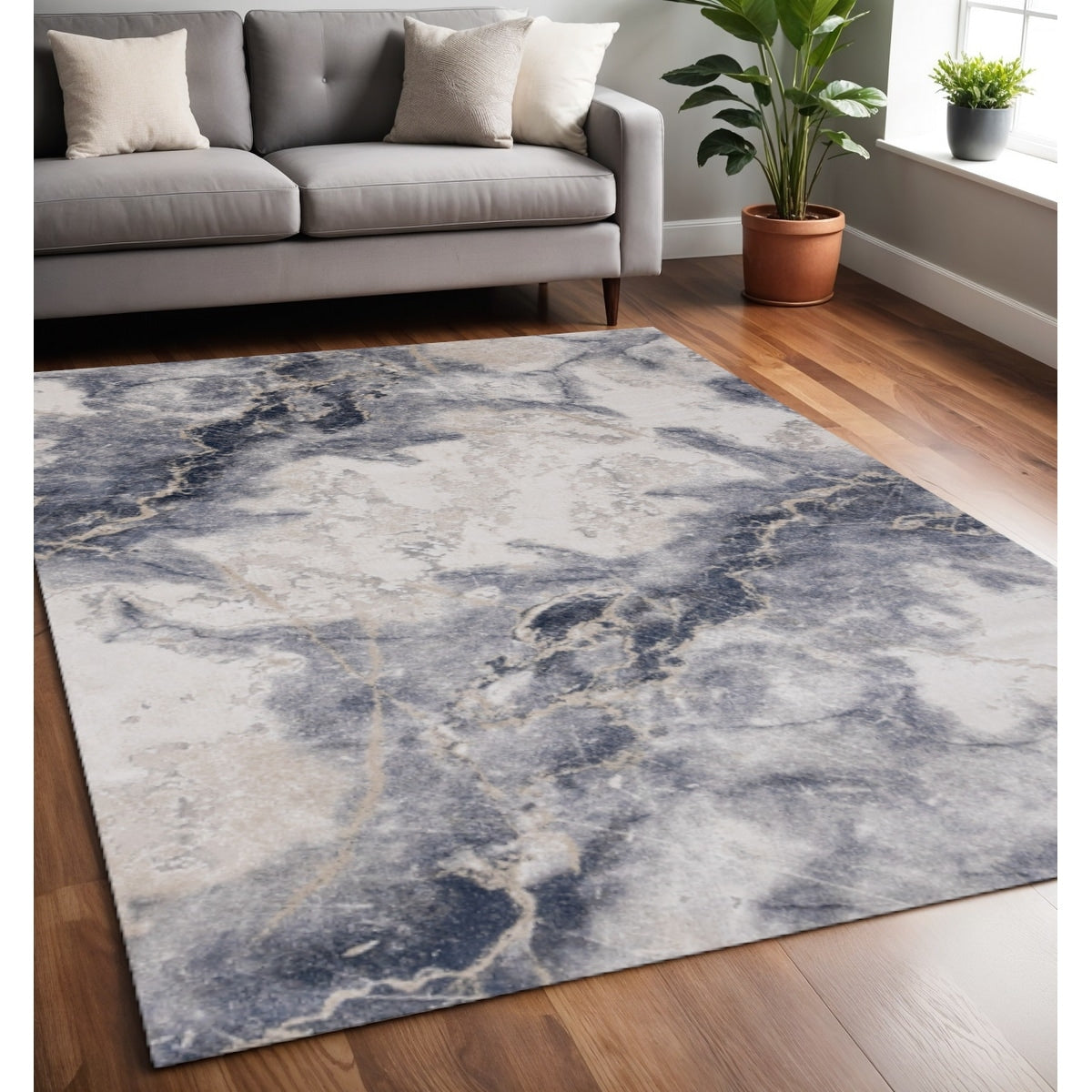Homeroots Abstract Modern Rectangle Area Rug 5 X 8