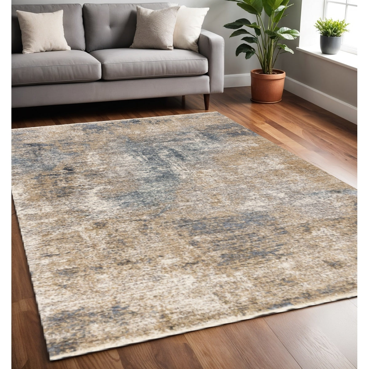Homeroots Abstract Modern Rectangle Area Rug 5 X 8