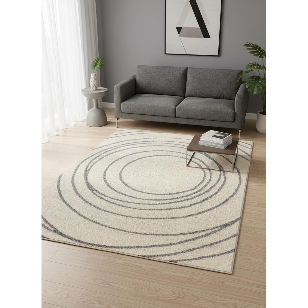 Homeroots Abstract Modern Rectangle Area Rug 5 X 8