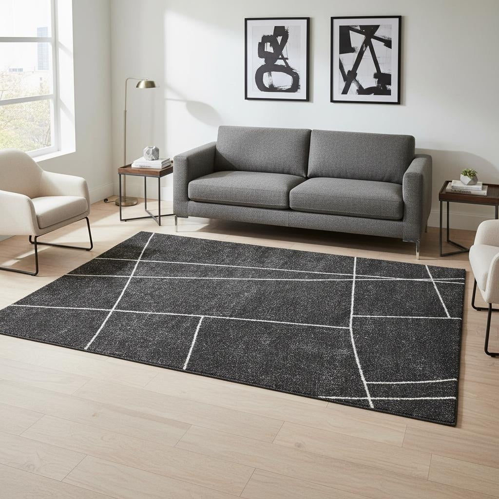 Homeroots Abstract Modern Rectangle Area Rug 5 X 8