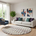 Homeroots Abstract Modern Round Area Rug
