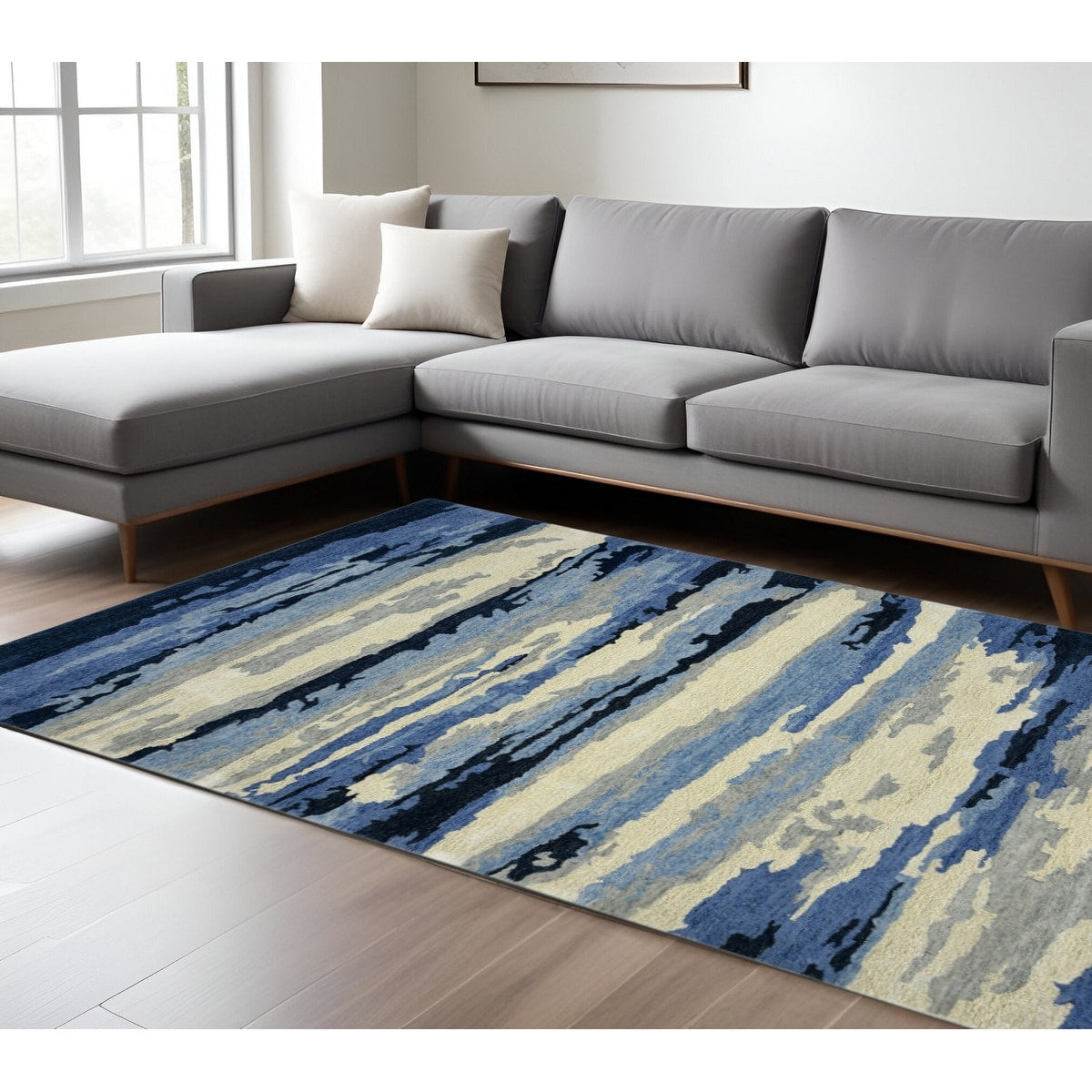 Homeroots Abstract Transitional Rectangle Area Rug 9 X 13