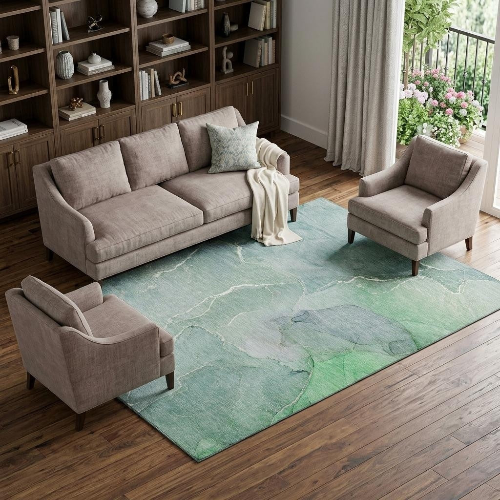 Homeroots Abstract Transitional Rectangle Area Rug