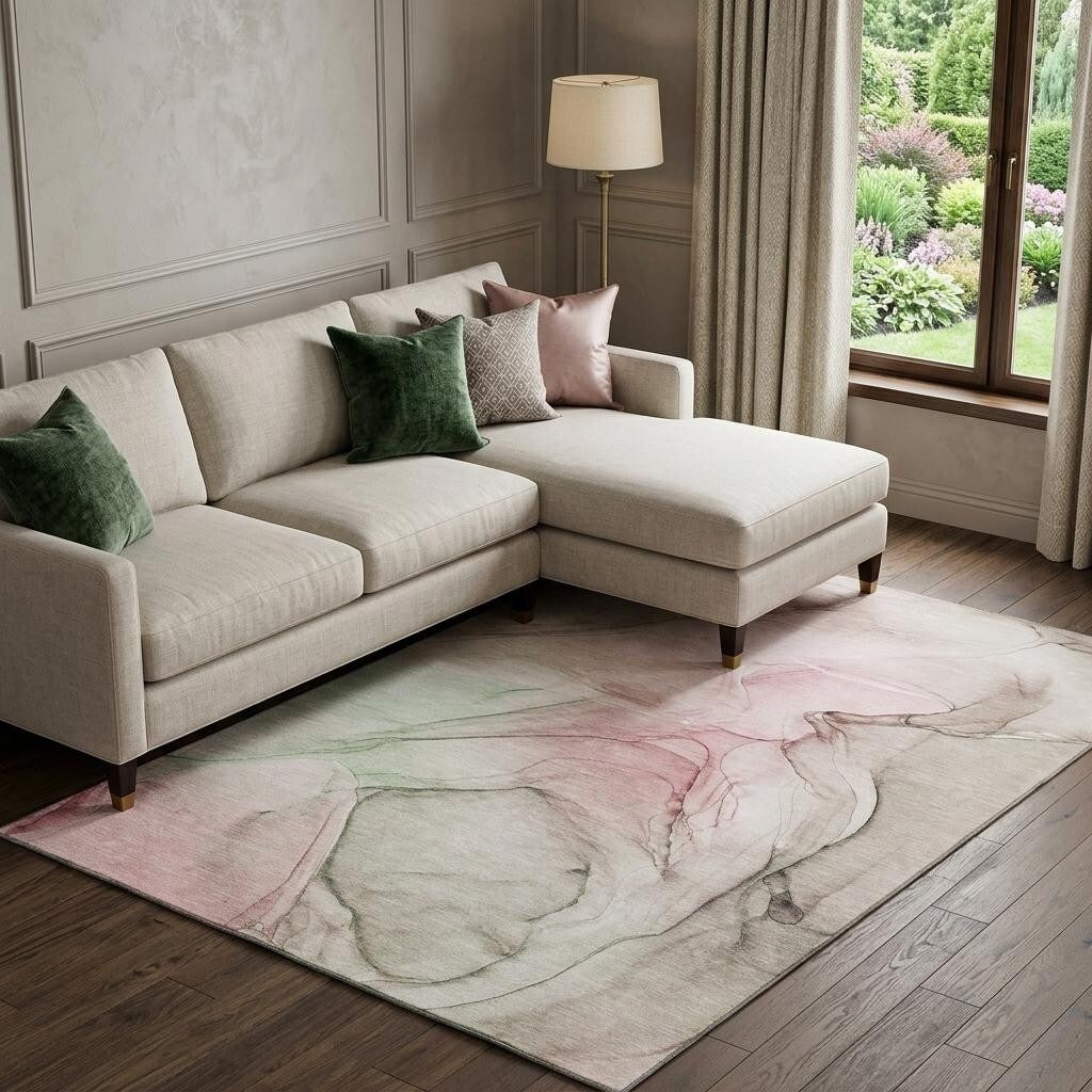 Homeroots Abstract Transitional Rectangle Area Rug