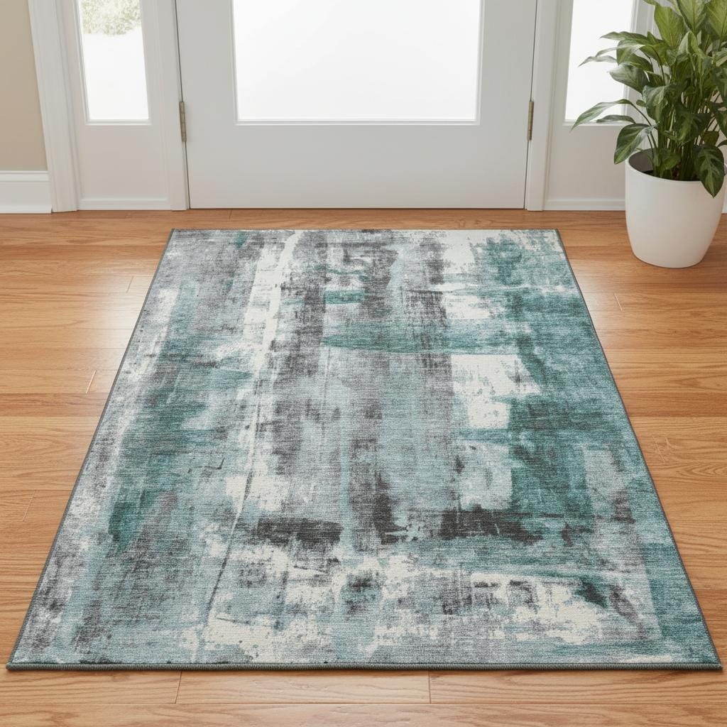 Homeroots Abstract Transitional Rectangle Area Rug 3 X 5