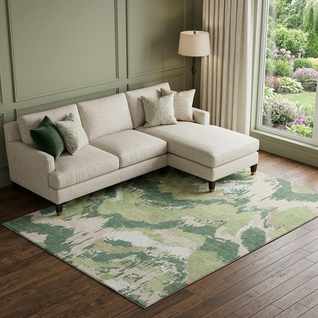 Homeroots Abstract Transitional Rectangle Area Rug