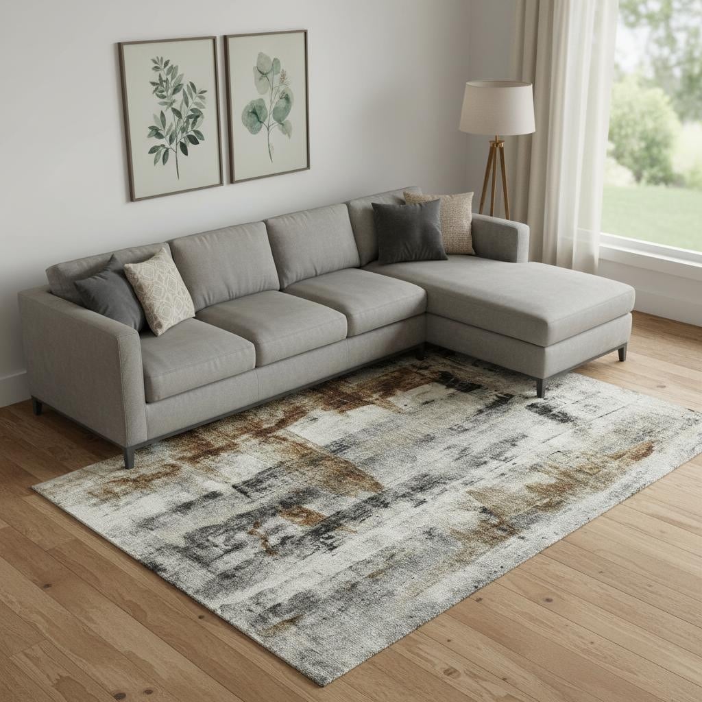 Homeroots Abstract Transitional Rectangle Area Rug 9 X 12