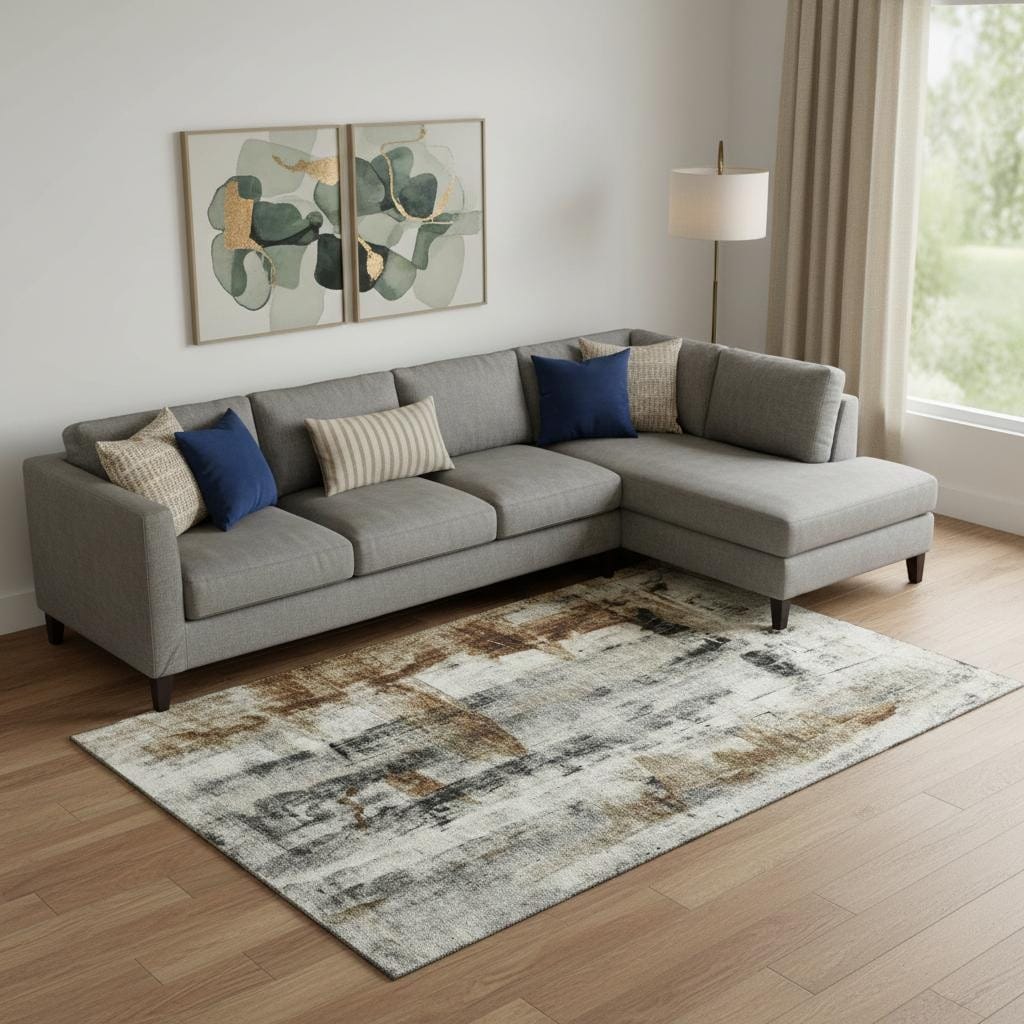 Homeroots Abstract Transitional Rectangle Area Rug 8 X 10