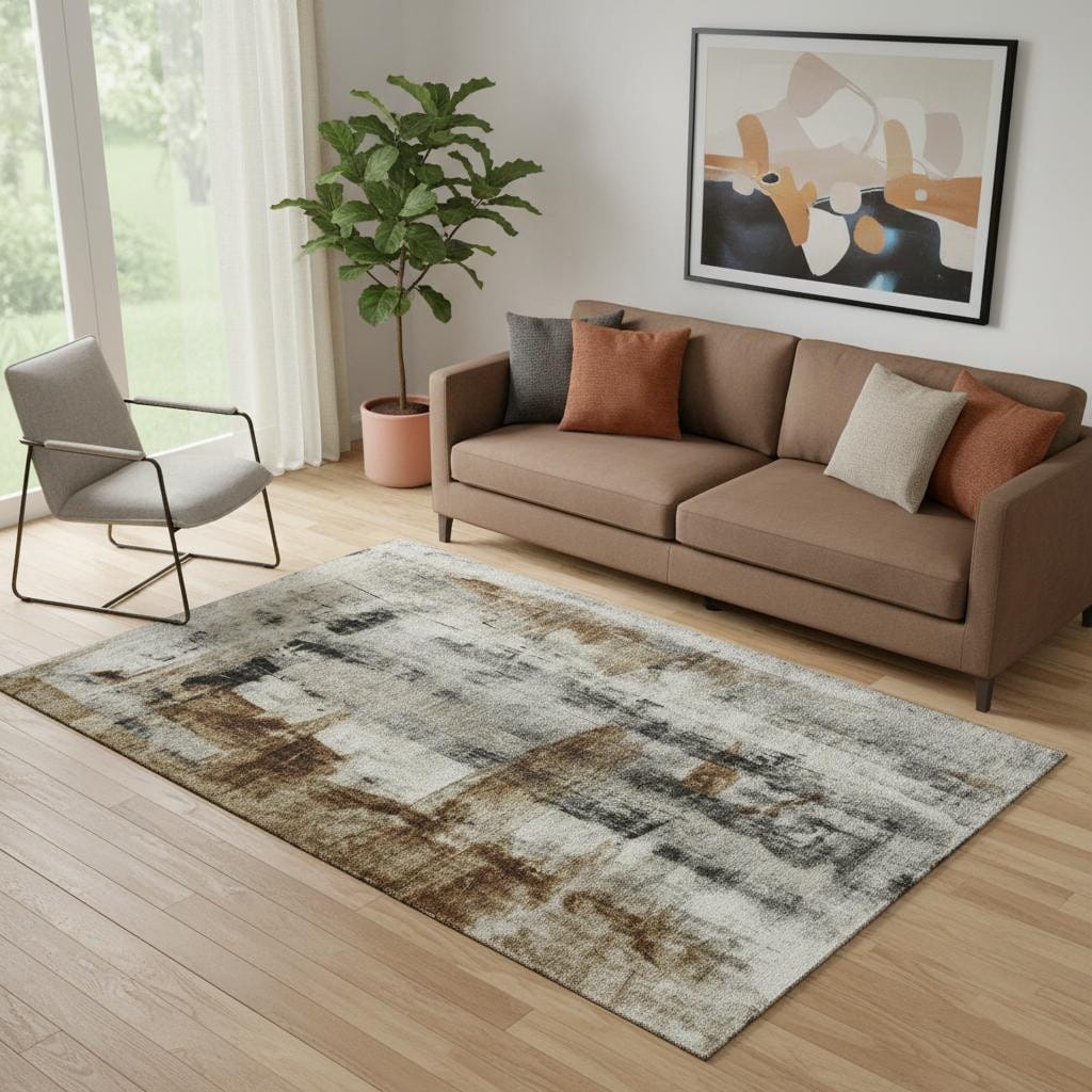 Homeroots Abstract Transitional Rectangle Area Rug 5 X 8