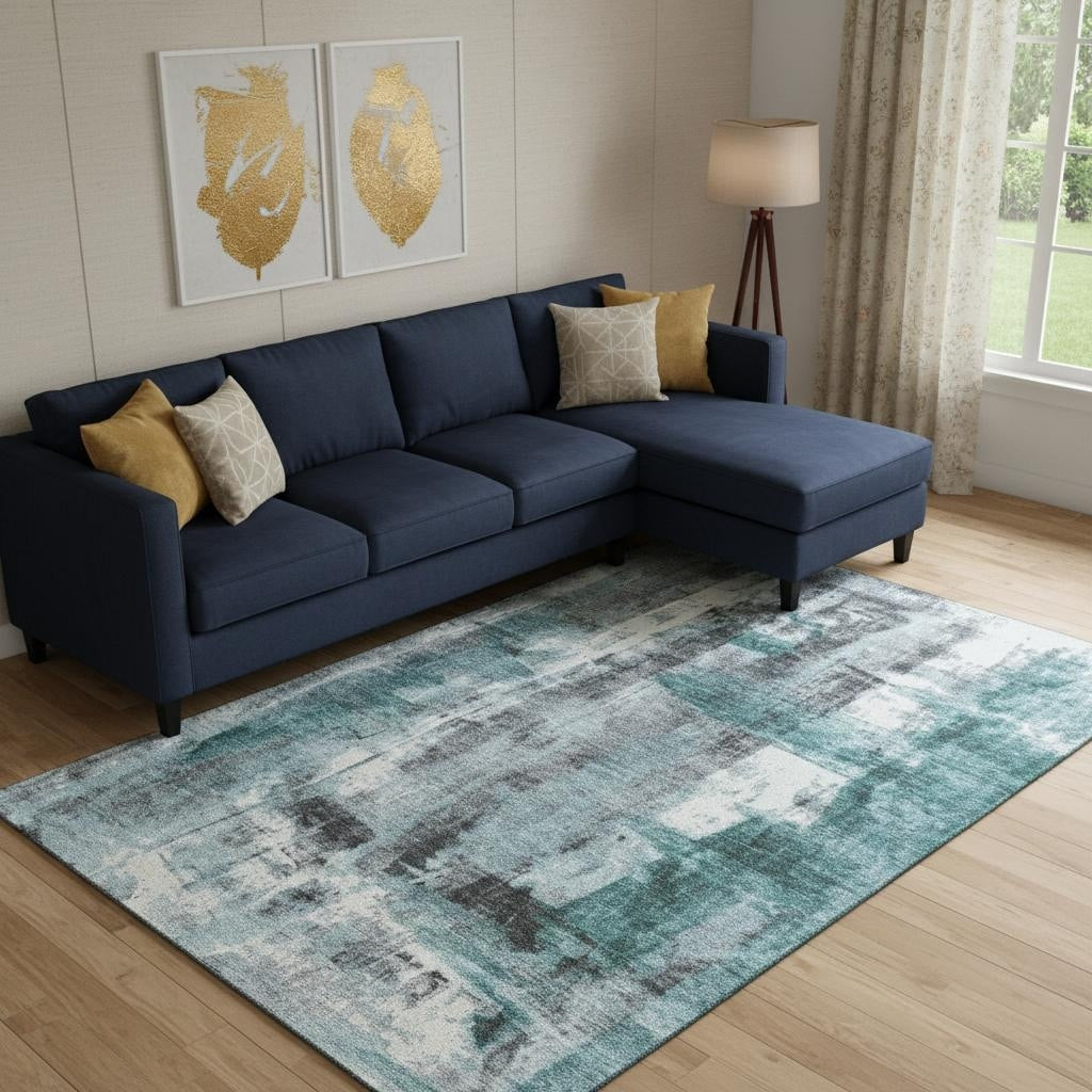 Homeroots Abstract Transitional Rectangle Area Rug 9 X 12
