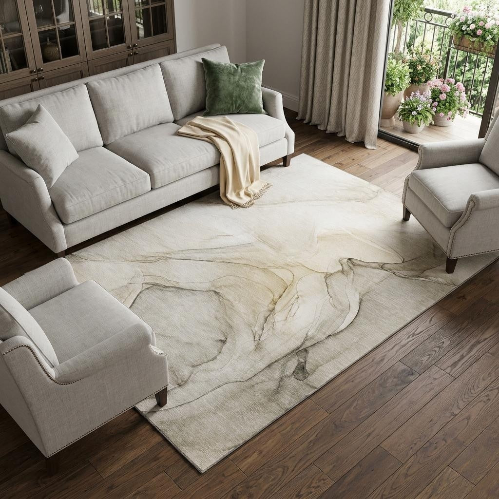 Homeroots Abstract Transitional Rectangle Area Rug