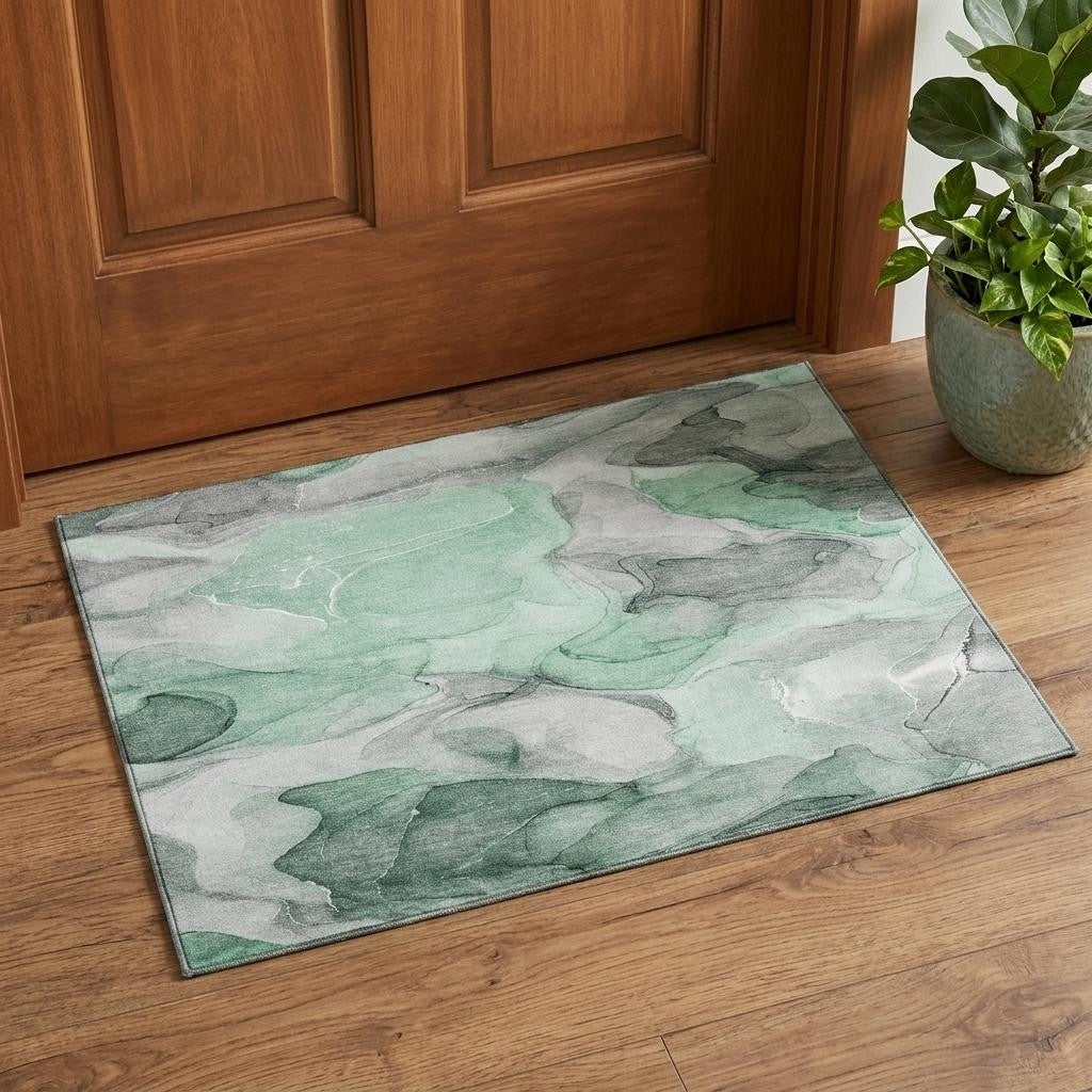 Homeroots Abstract Transitional Rectangle Area Rug