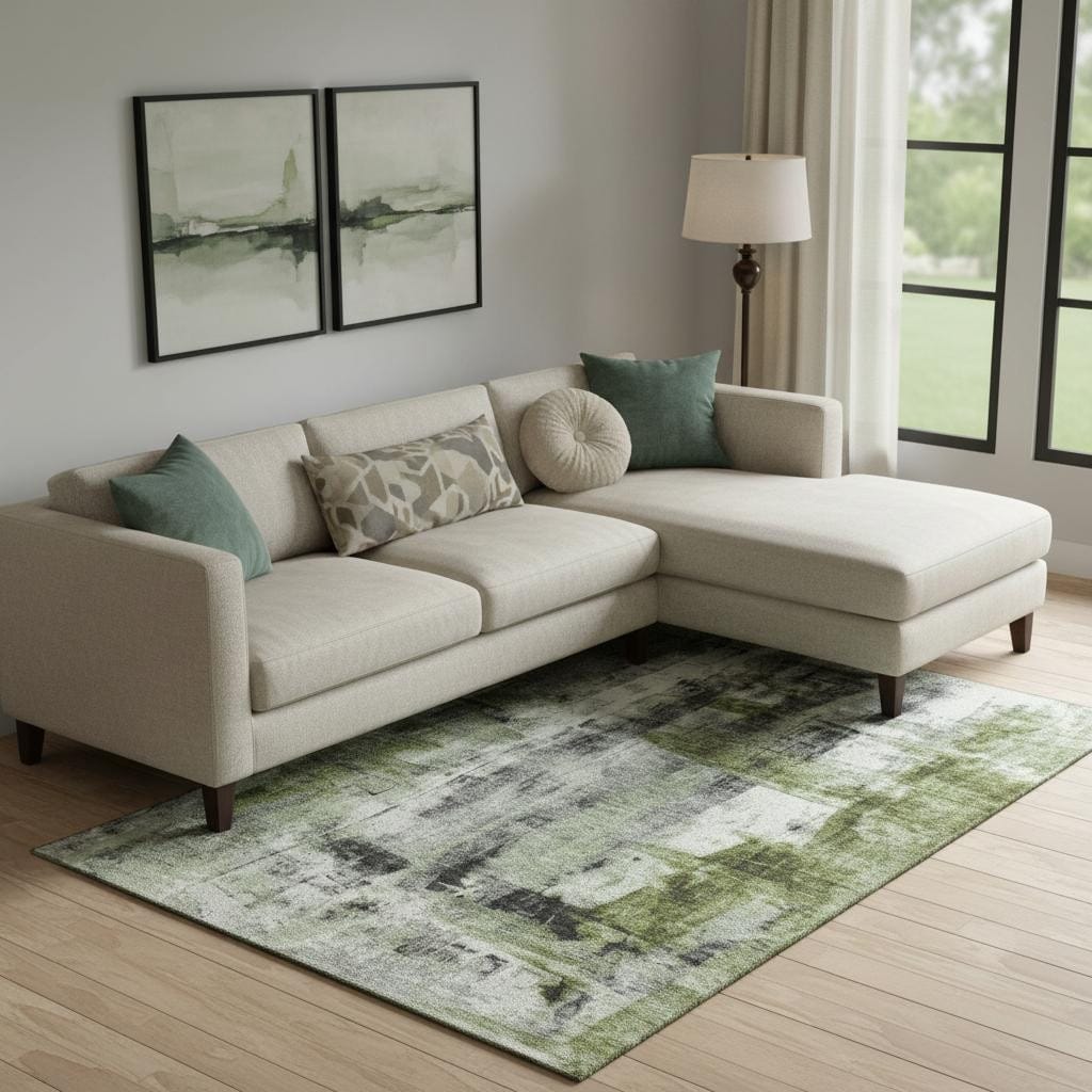 Homeroots Abstract Transitional Rectangle Area Rug 9 X 12