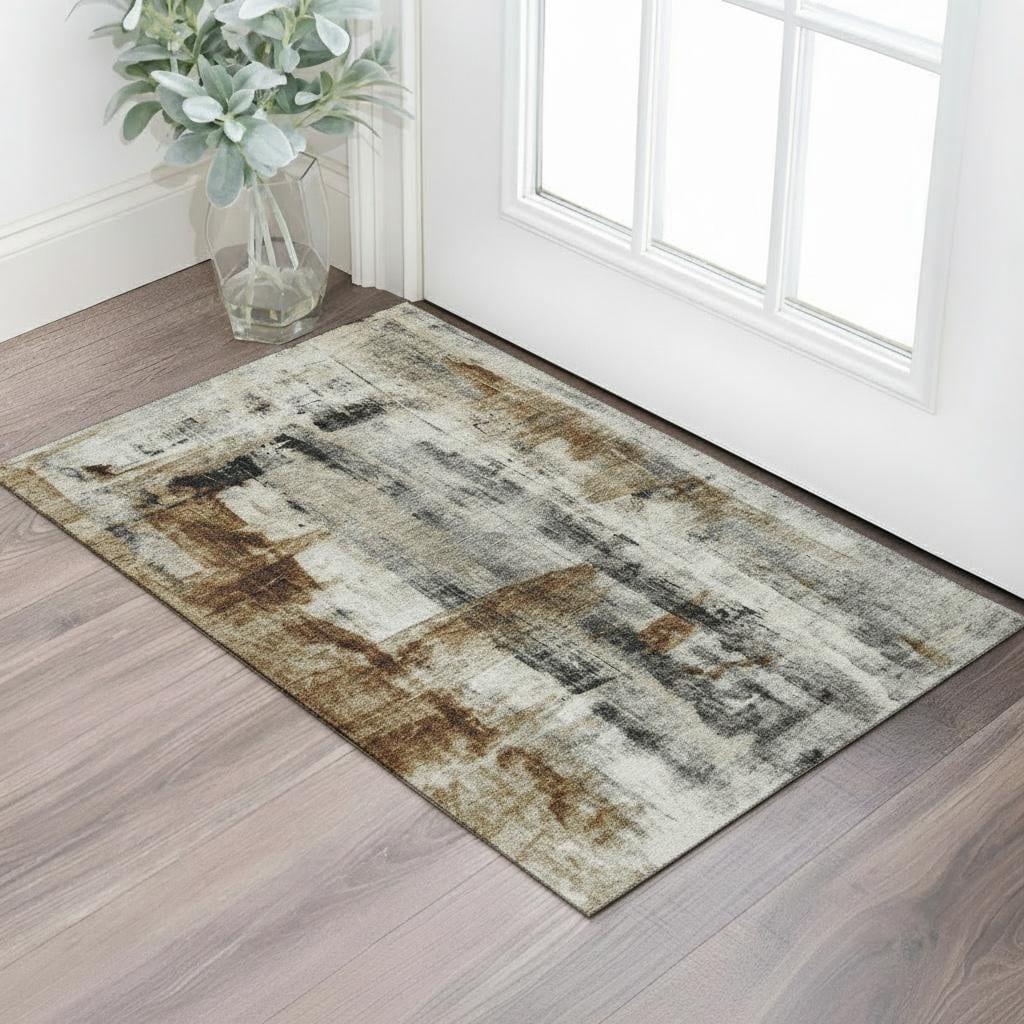 Homeroots Abstract Transitional Rectangle Area Rug 3 X 5